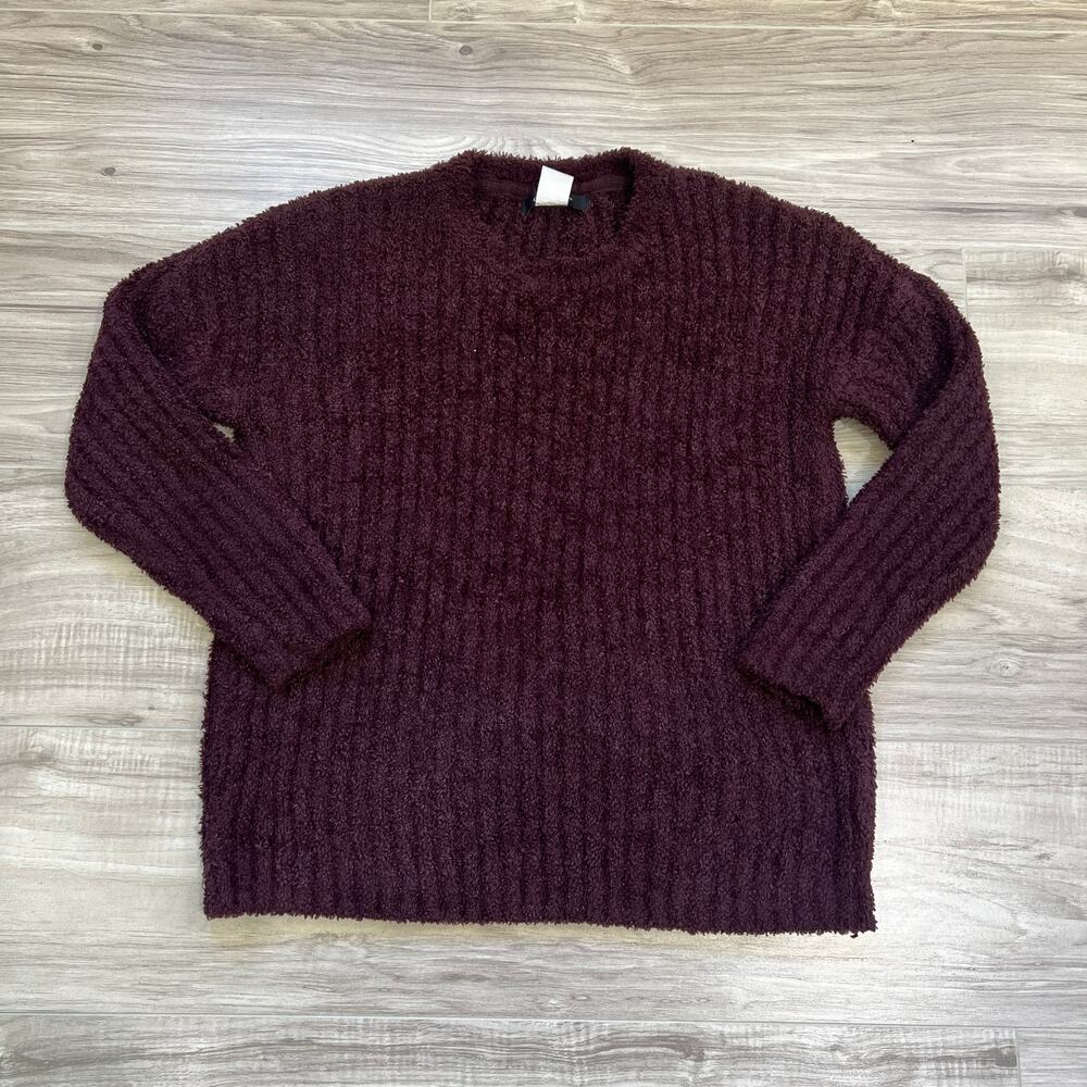 One tuff Babe Thick Fuzzy Knit Purple Sweater Size M